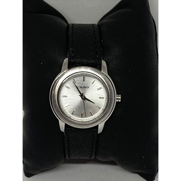 DKNY NY-8552 Women\'s Black Leather Analog Silver Dial Quartz Wrist Watch JK595 main image 8
